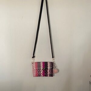 Elegant Pink and Black Crossbody Bag